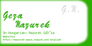 geza mazurek business card